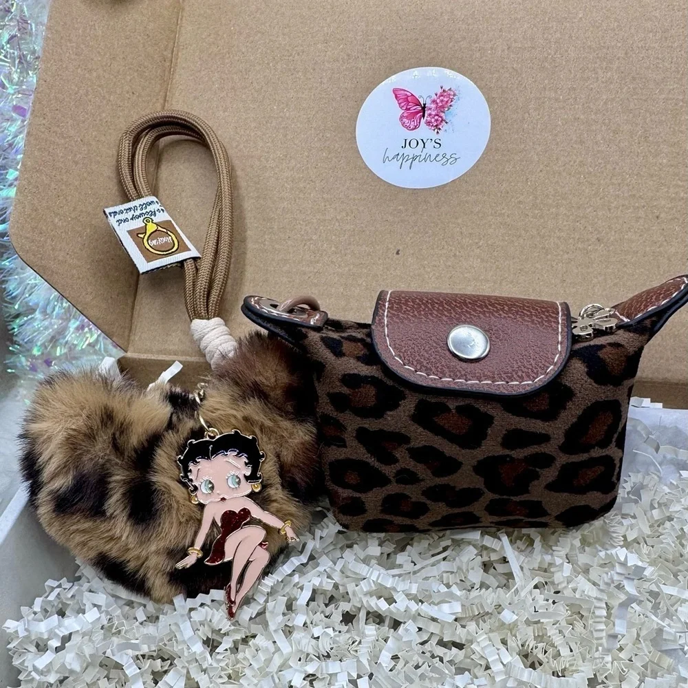 Women's Mini Coin Purse wristlet w/ Betty Boop Keychain Charm